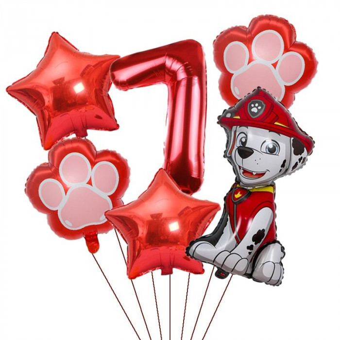 Decoration anniversaire Pat Patrouille kit ballons 7 ans Marcus