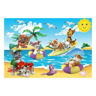 Decoration anniversaire Pat Patrouille toile de fond les chiots a la plage