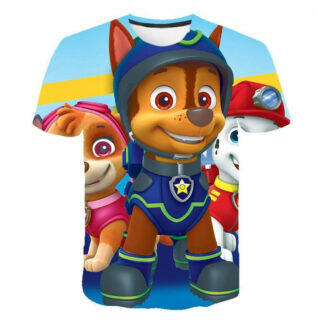 T Shirt Pat Patrouille Chase Stella et Marcus prets pour laction